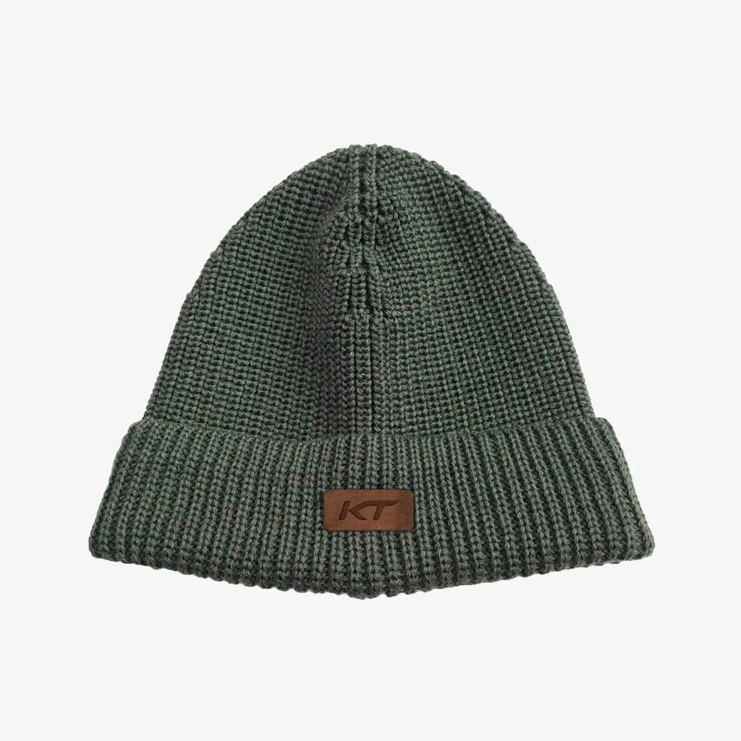 KT Badge Wool Beanie - Olive