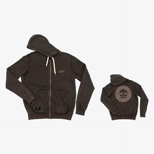 KT Hoodie Zipper Washed Black