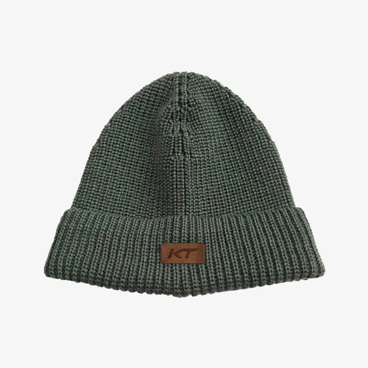 KT Badge Wool Beanie  - Olive